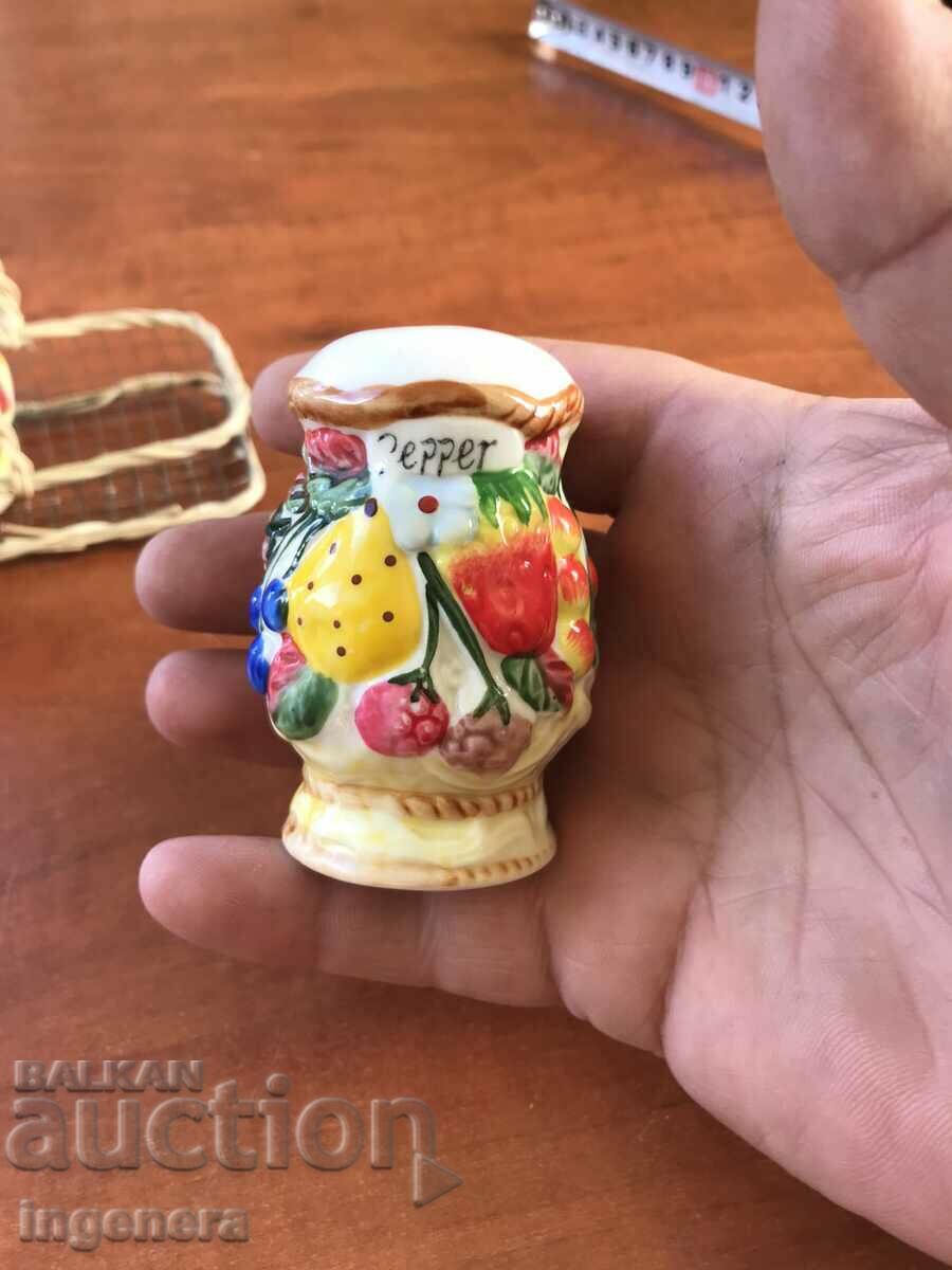 PORCELAIN SALT SHANK PEPPER SHANK - 6 PORCELAIN SALT SHANK PEPPER SHANK - 6