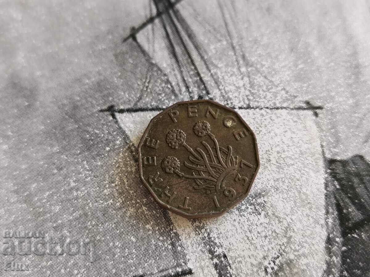 Coin - Great Britain - 3 pence | 1937