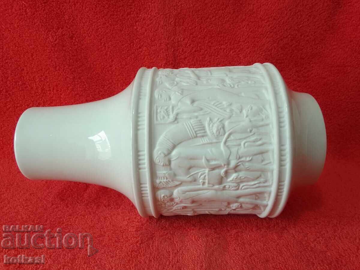 Vază veche din porțelan Handmade KPM Germania Egipt - 6