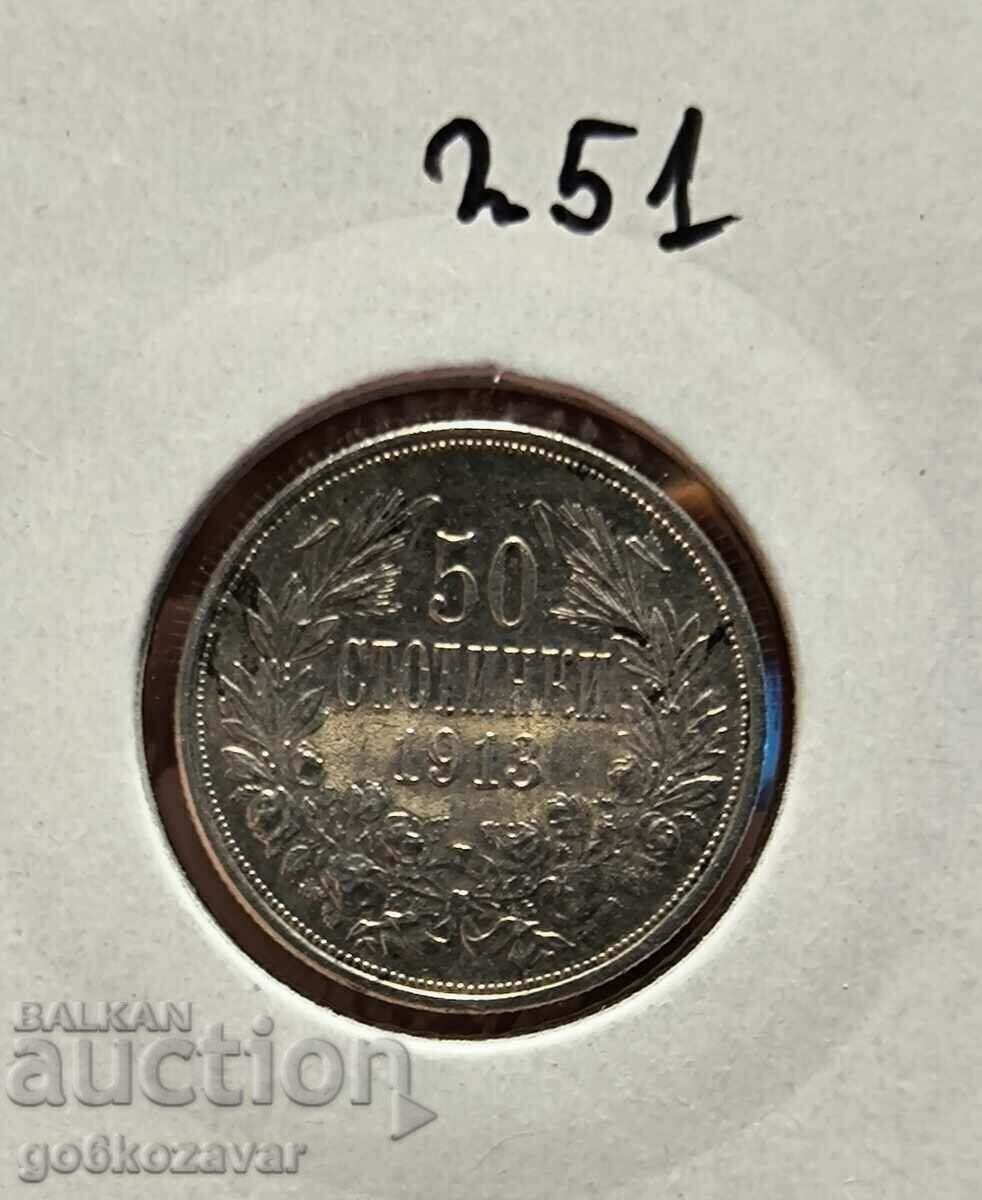 Bulgaria 50 cent 1913 Silver UNC PL effect! - 5 Bulgaria 50 cent 1913 Silver UNC PL effect! - 5