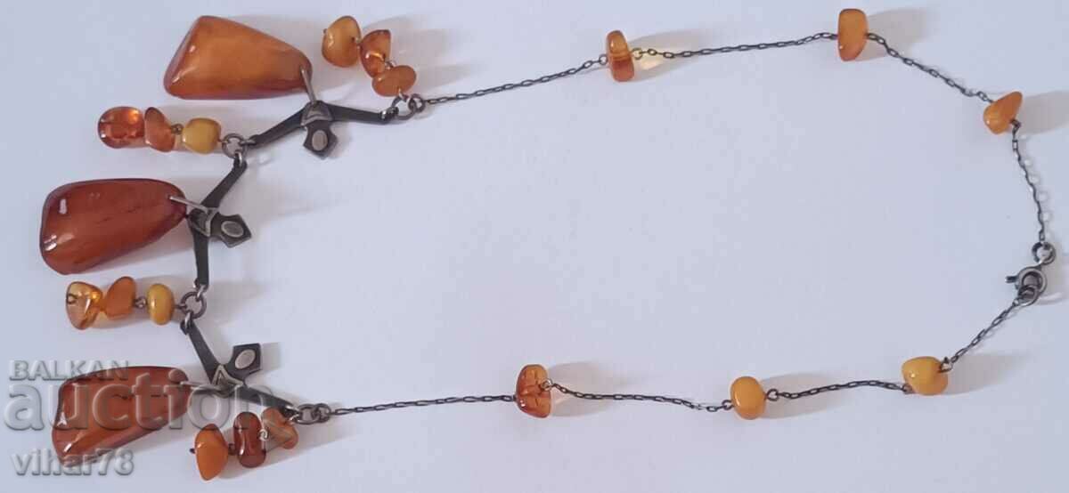 Auction  Old Russian necklace with amber