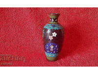 Old vase 15.5 cm cellular enamel cloisonne cloisonne Asia