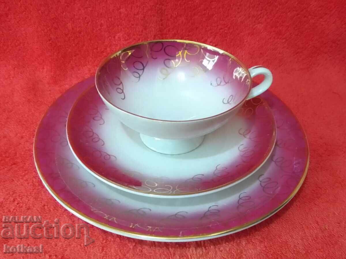 Old Bavaria MPK Germany triple set cup two plates - 6 Old Bavaria MPK Germany triple set cup two plates - 6