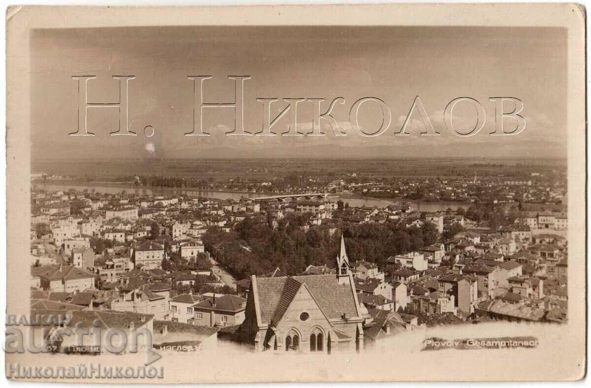1942 CARD VECHI PLOVDIV GENERAL VIEW PUBLISHER RUD G575