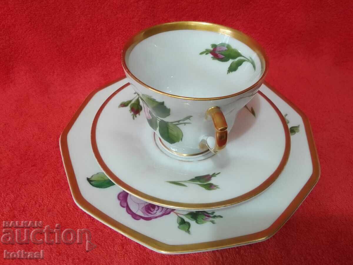 Old triple set cup two plates Rosenthal Hand painted Germa - 6 Old triple set cup two plates Rosenthal Hand painted Germa - 6