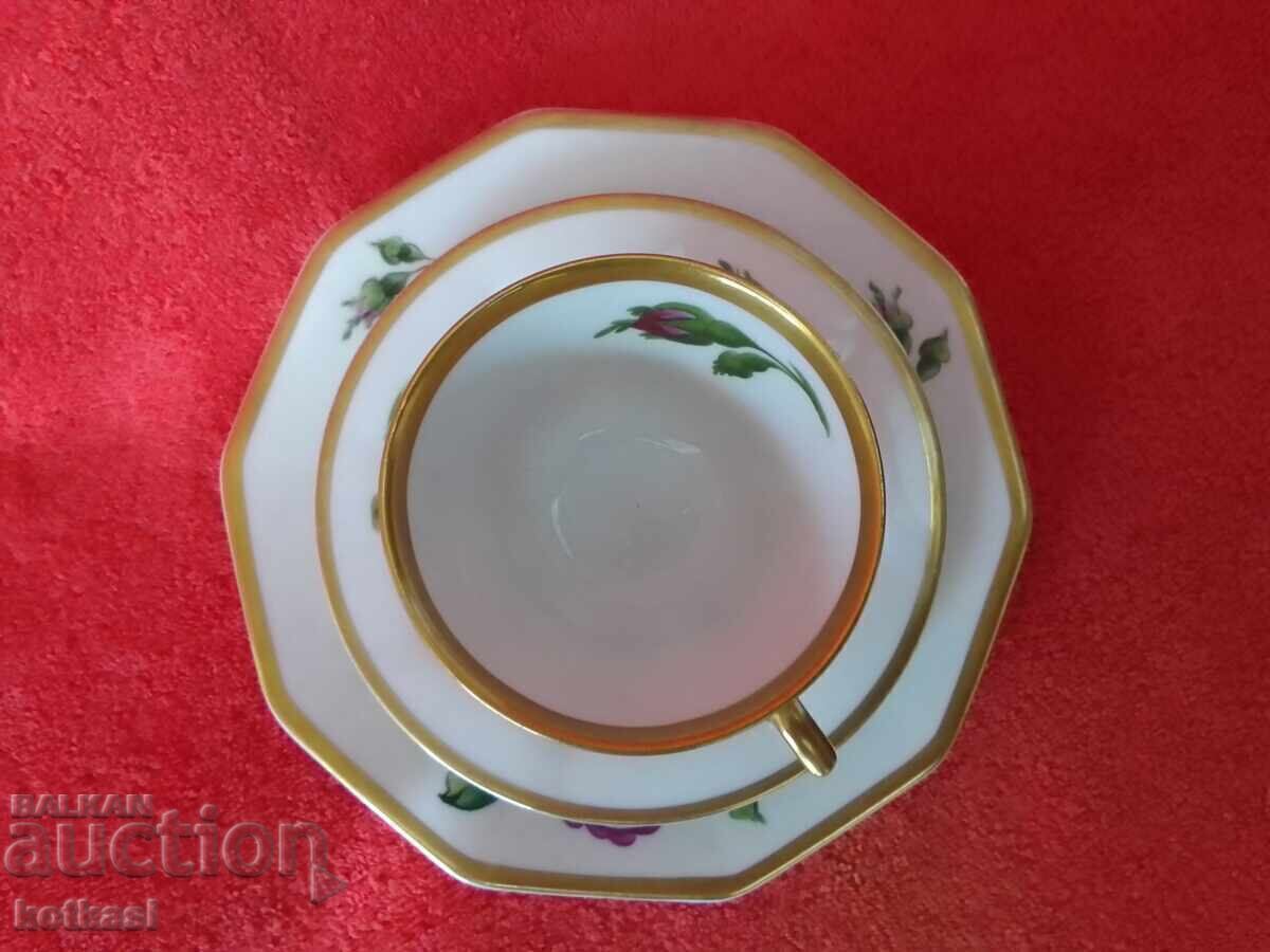 Old triple set cup two plates Rosenthal Hand painted Germa - 7 Old triple set cup two plates Rosenthal Hand painted Germa - 7