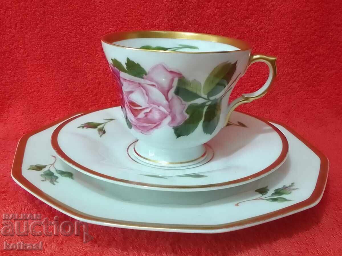 Old triple set cup two plates Rosenthal Hand painted Germa Old triple set cup two plates Rosenthal Hand painted Germa