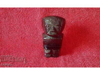 Old Obsidian Deity Figure South America Mayan