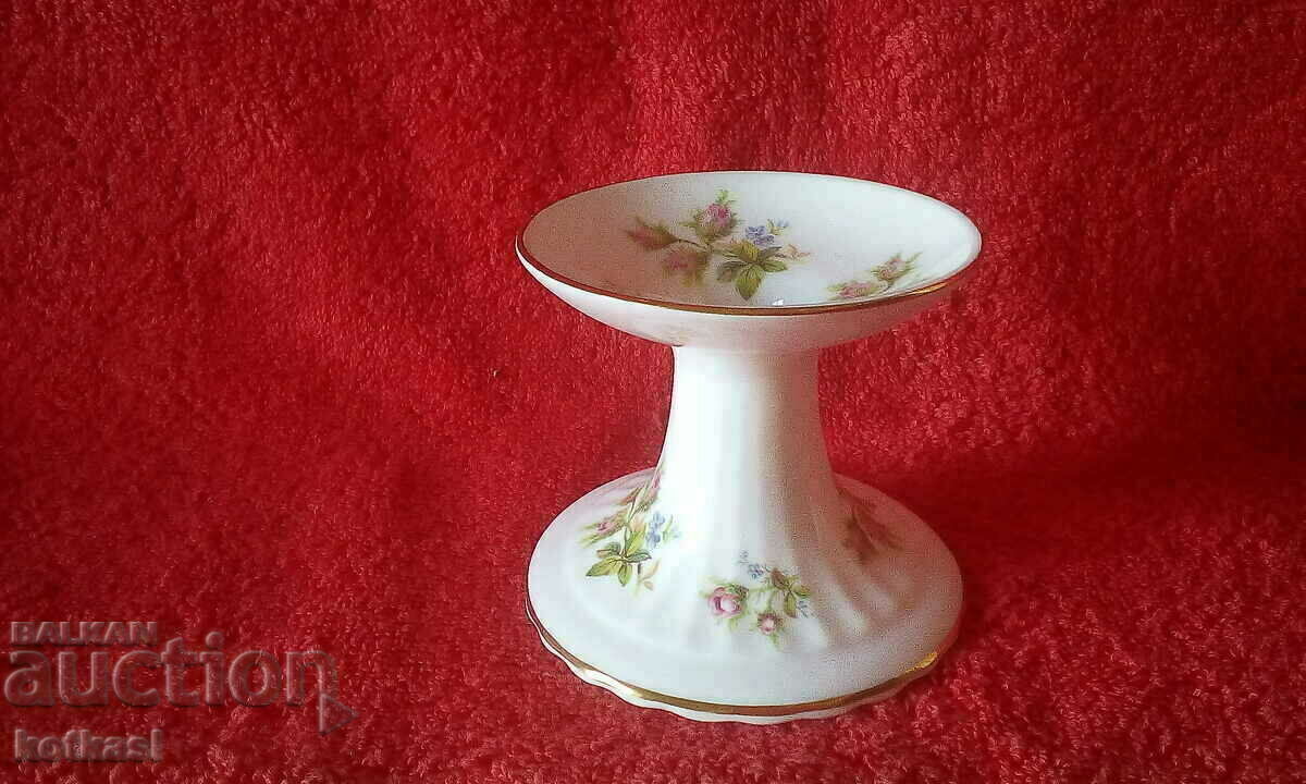 Old porcelain candle holder England Royal Albert gilt flowers - 6 Old porcelain candle holder England Royal Albert gilt flowers - 6
