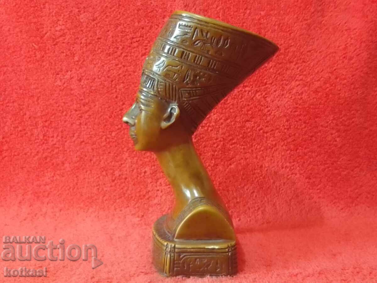 Delivery of Old Massive Solid Bust Head Female Nefertiti Pharaoh Egypt