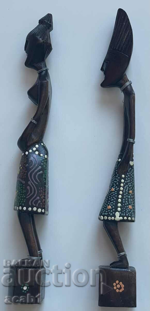 Two African figurines Male Female Ebony with price 29.99 BGN | € 15.33 Two African figurines Male Female Ebony with price 29.99 BGN | € 15.33