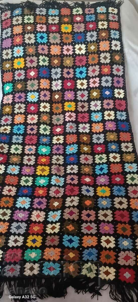 Shawl, hand knitted, patchwork, wool(s)