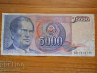 5000 de dinari 1985 - Iugoslavia (G)