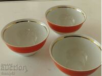 3 bowls with gilded edges - from the USSR - 350 ml.