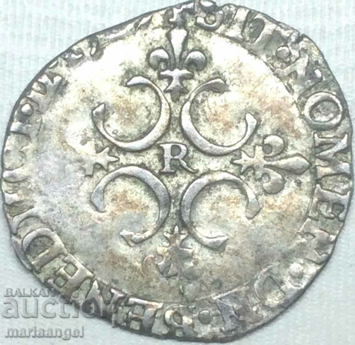 France 1 Sol A - Paris King Charles IX Silver - Rare