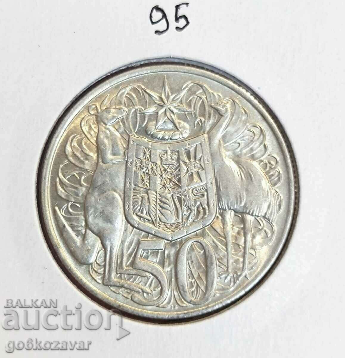 Australia 50 Centi 1966 Argint UNC