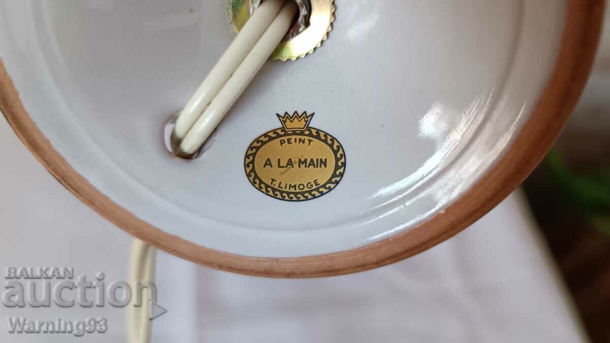 Old French porcelain lamp - PEINT A LA MAIN - T.LIMOGE - 6 Old French porcelain lamp - PEINT A LA MAIN - T.LIMOGE - 6