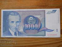 1000 dinars 1991 - Yugoslavia ( VF )