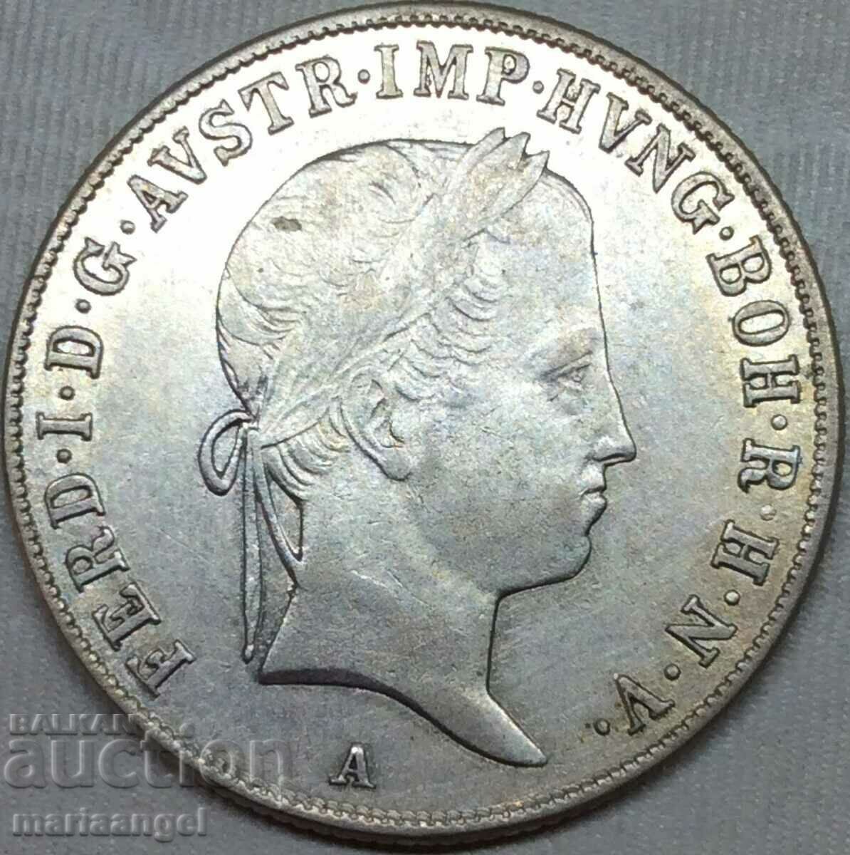 Австрия за Унгария 20 кройцера 1841 А - Вена Фердинанд сребр