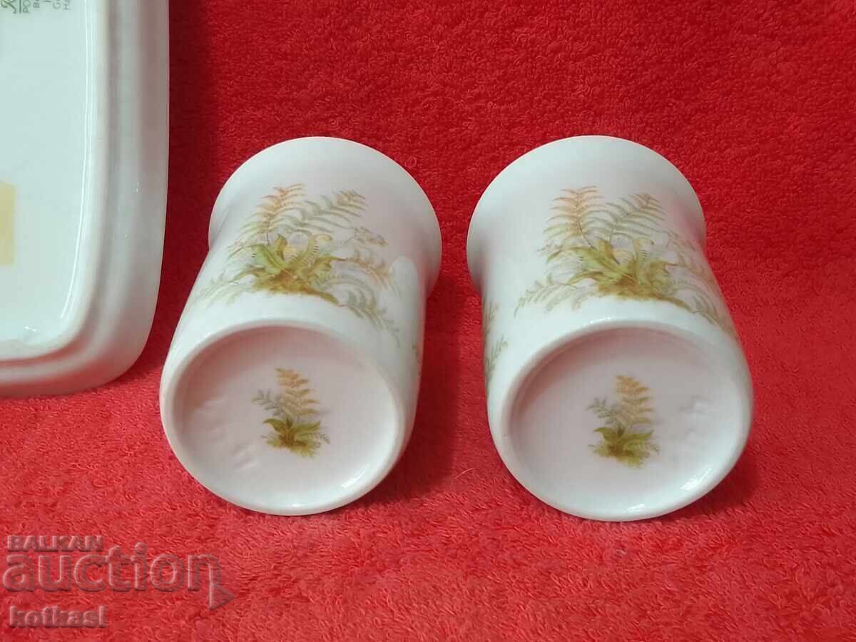 Παράδοση Πολλά δύο παλιοί δίσκοι ποτηριών πορσελάνη KPM Χειροποίητα Γερμανία