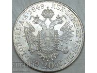 Австрия за Унгария 20 кройцера 1848 А - Вена Фердинанд сребр