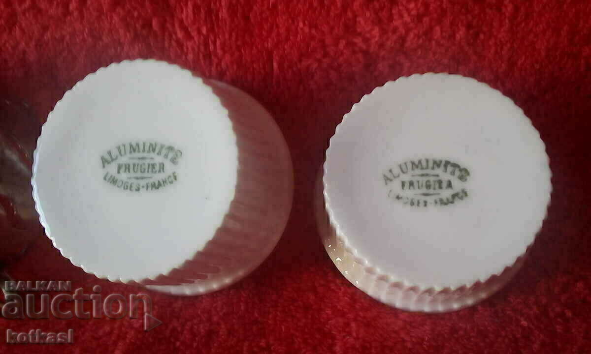 Auction Lot of two Limoges France stemmed porcelain cups Auction Lot of two Limoges France stemmed porcelain cups