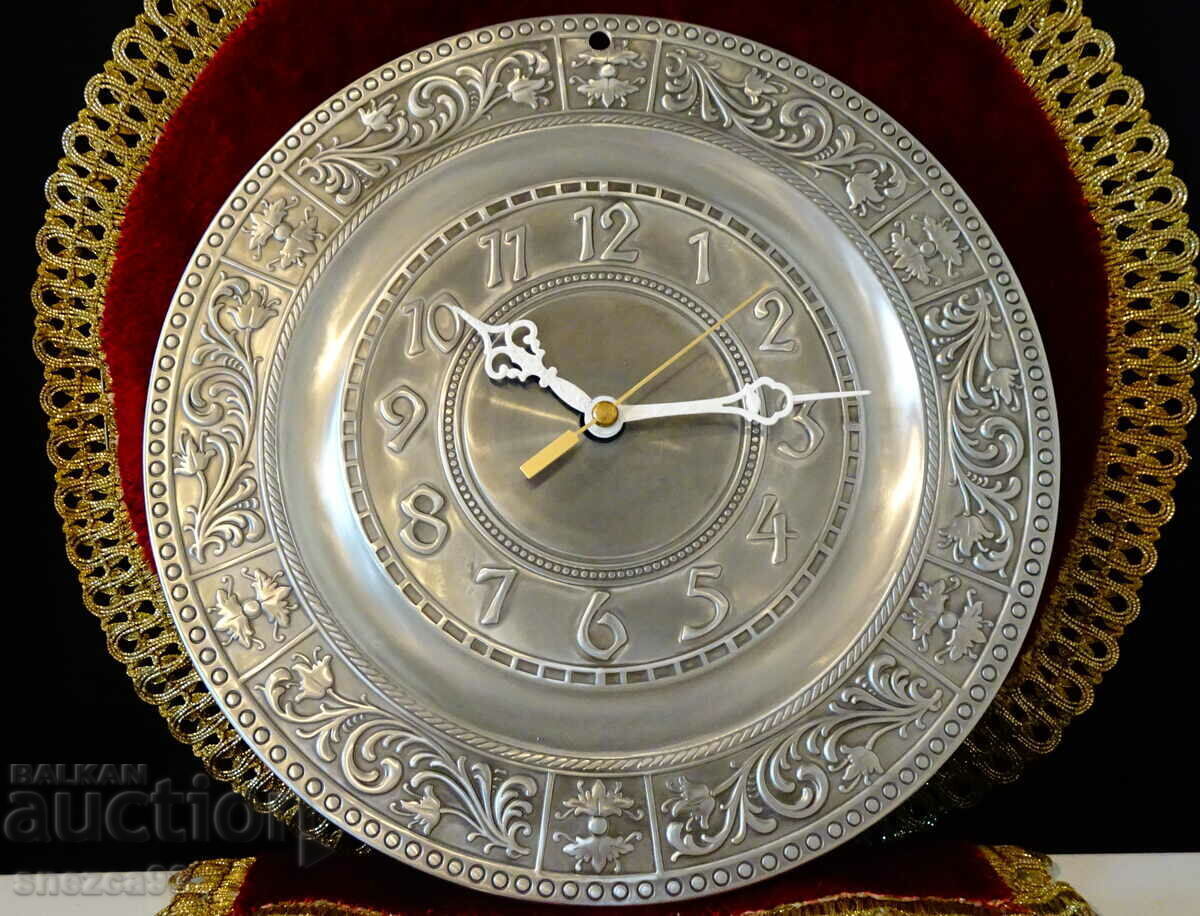 Pewter wall clock, W.Germany. with price 129.00 BGN | € 65.96 Pewter wall clock, W.Germany. with price 129.00 BGN | € 65.96