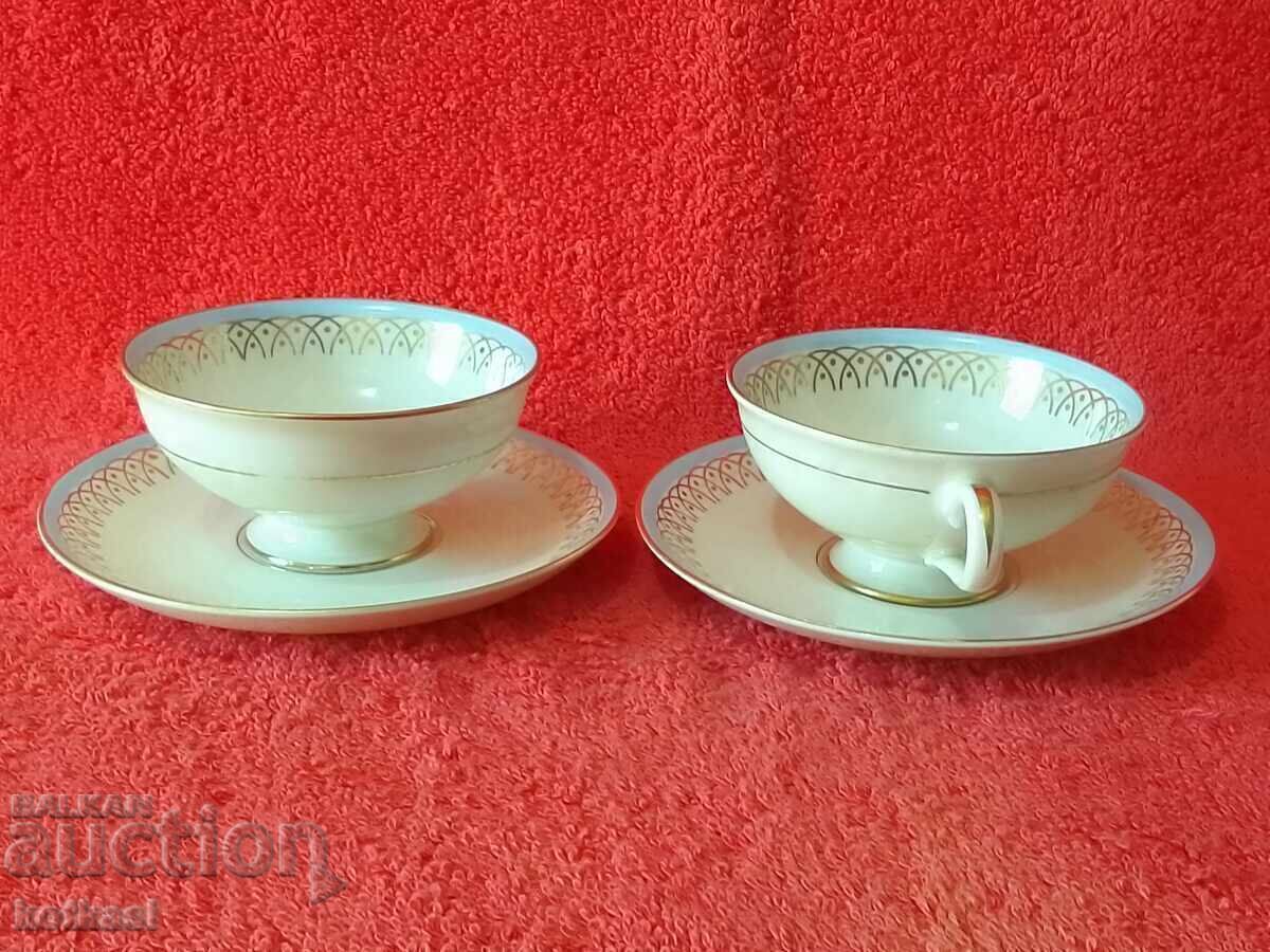 Two double sets of porcelain cups and saucers Thomas Rosenthal Mocha with price 125.50 BGN | € 64.17