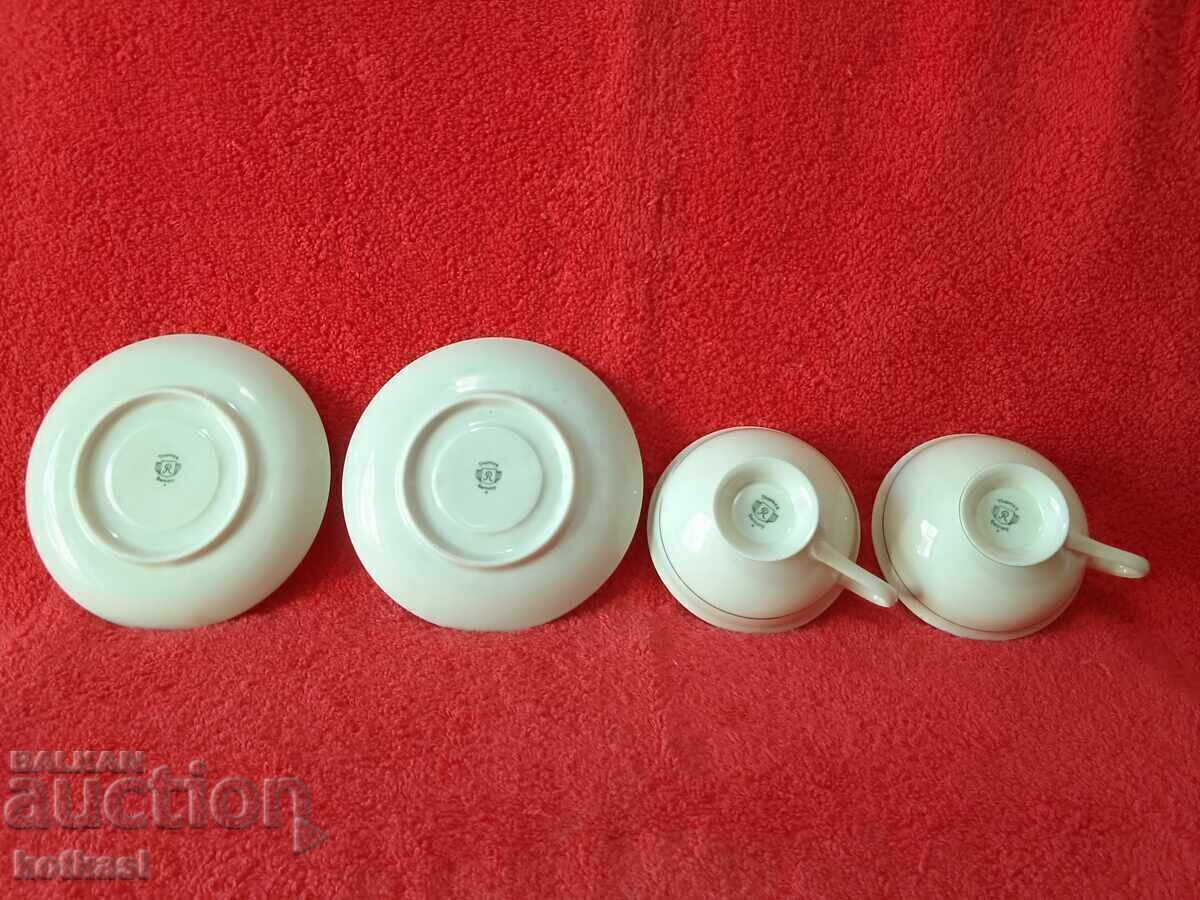 Two double sets of porcelain cups and saucers Thomas Rosenthal Mocha - 5