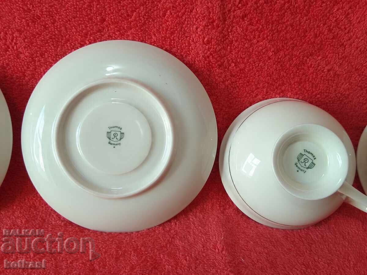 Two double sets of porcelain cups and saucers Thomas Rosenthal Mocha - 6