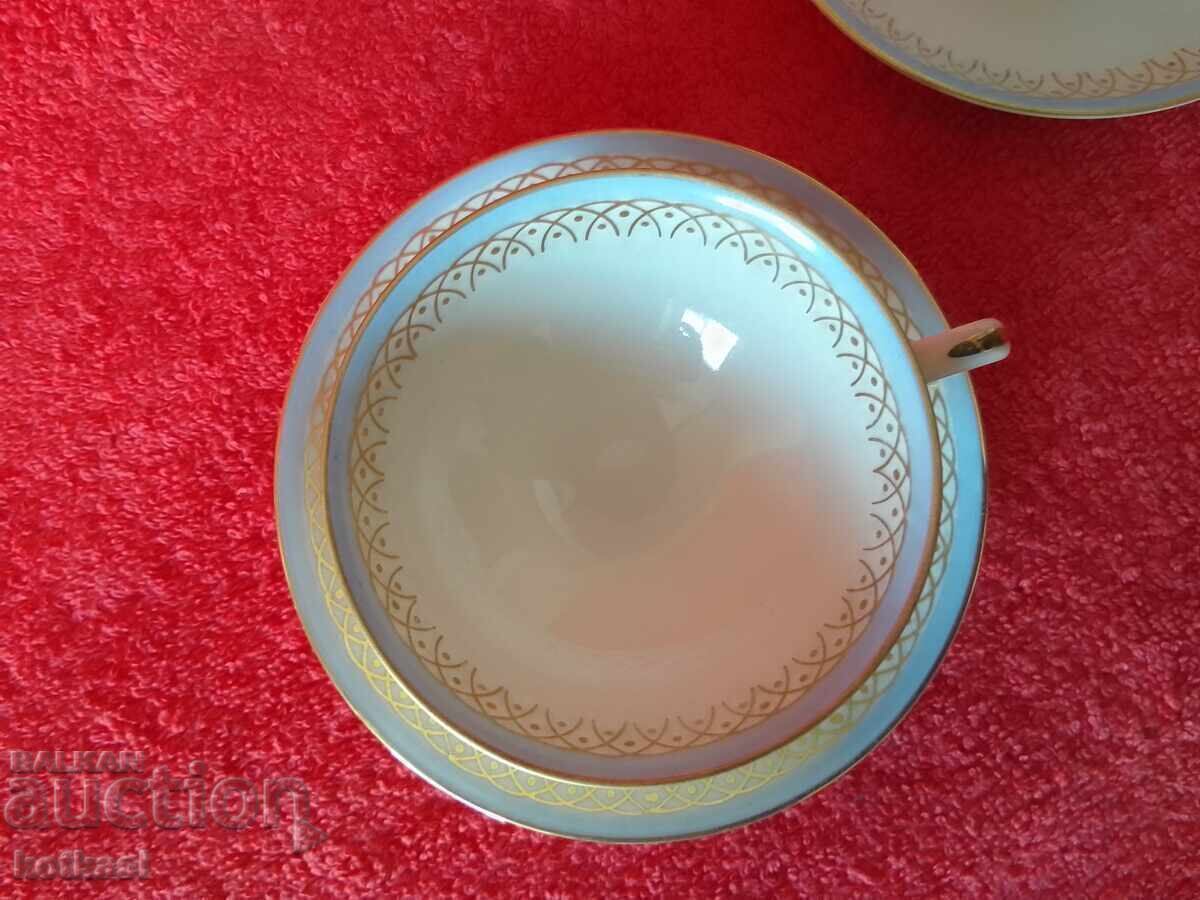 Two double sets of porcelain cups and saucers Thomas Rosenthal Mocha - 7