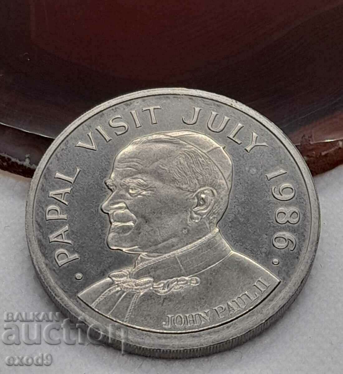 Рядка монета 5 Долара 1986 "Света Лучия"