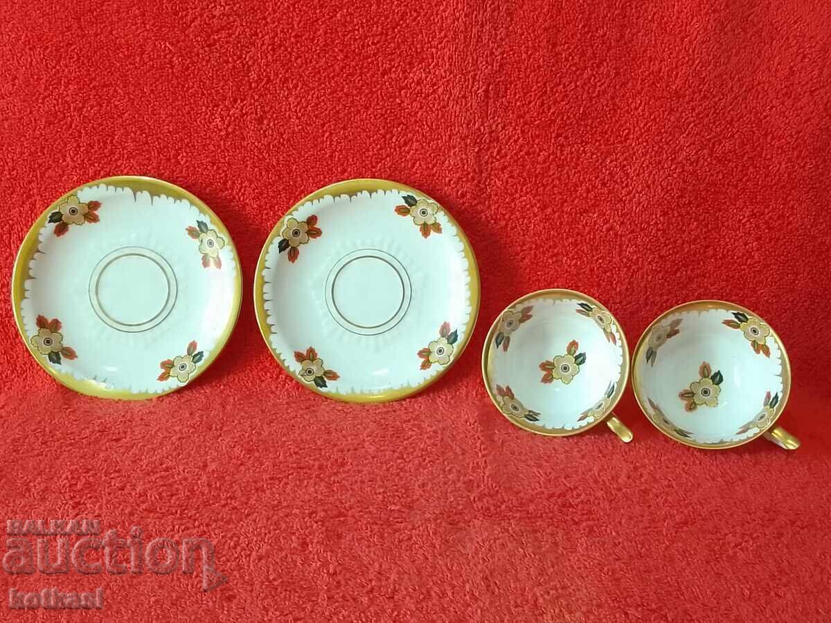 Доставка на Два стари порцеланови двойни сета Silezia позлата Мока Доставка на Два стари порцеланови двойни сета Silezia позлата Мока