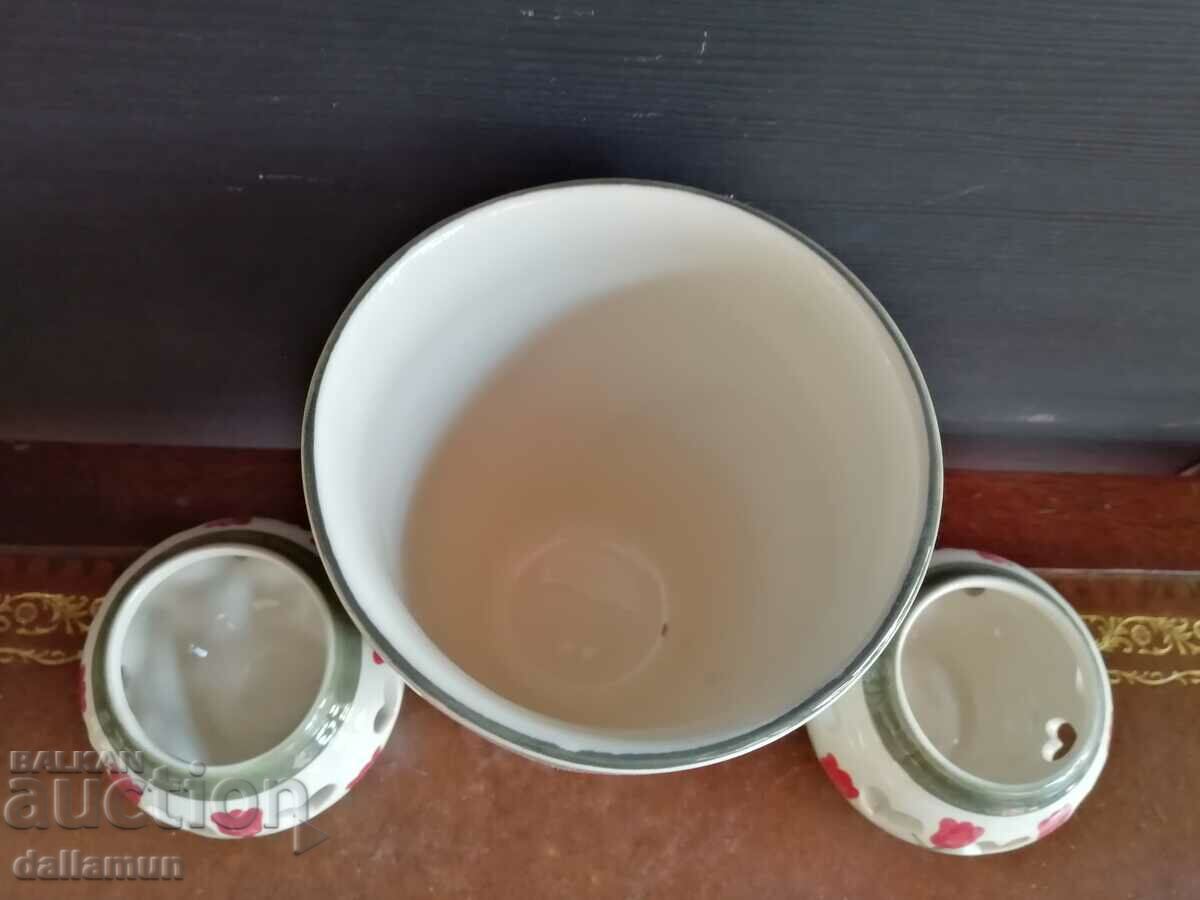 set of vase with candle holders hand painted blue daft with price 18.00 BGN | € 9.20 set of vase with candle holders hand painted blue daft with price 18.00 BGN | € 9.20