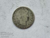 Moneda de argint de un sfert de dolar SUA 1898