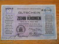10 kroner 1919 - Reichenberg, Bohemia ( F )