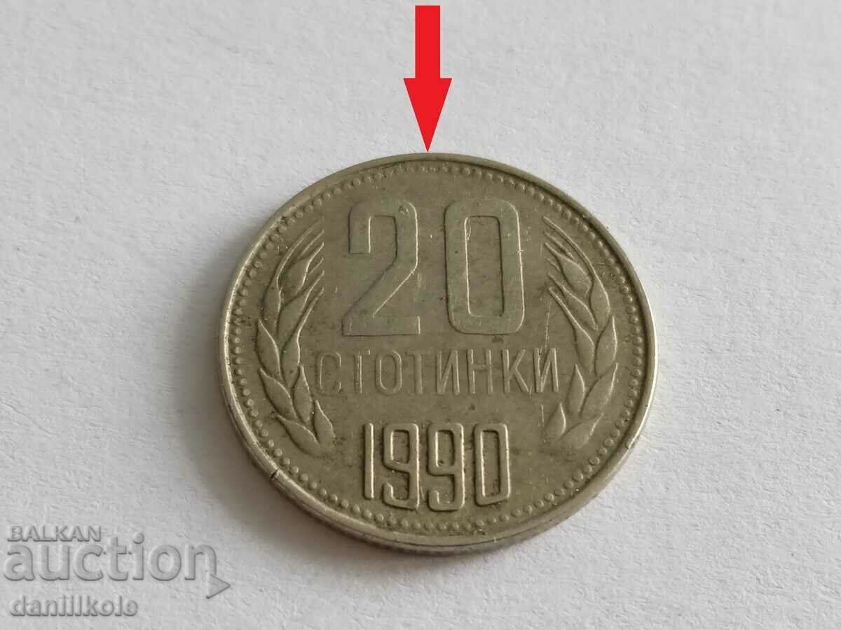 *$*Y*$* 20 CENTS 1990 CURIOSITY ERROR - ROTATED *$*Y*$* - 5 *$*Y*$* 20 CENTS 1990 CURIOSITY ERROR - ROTATED *$*Y*$* - 5