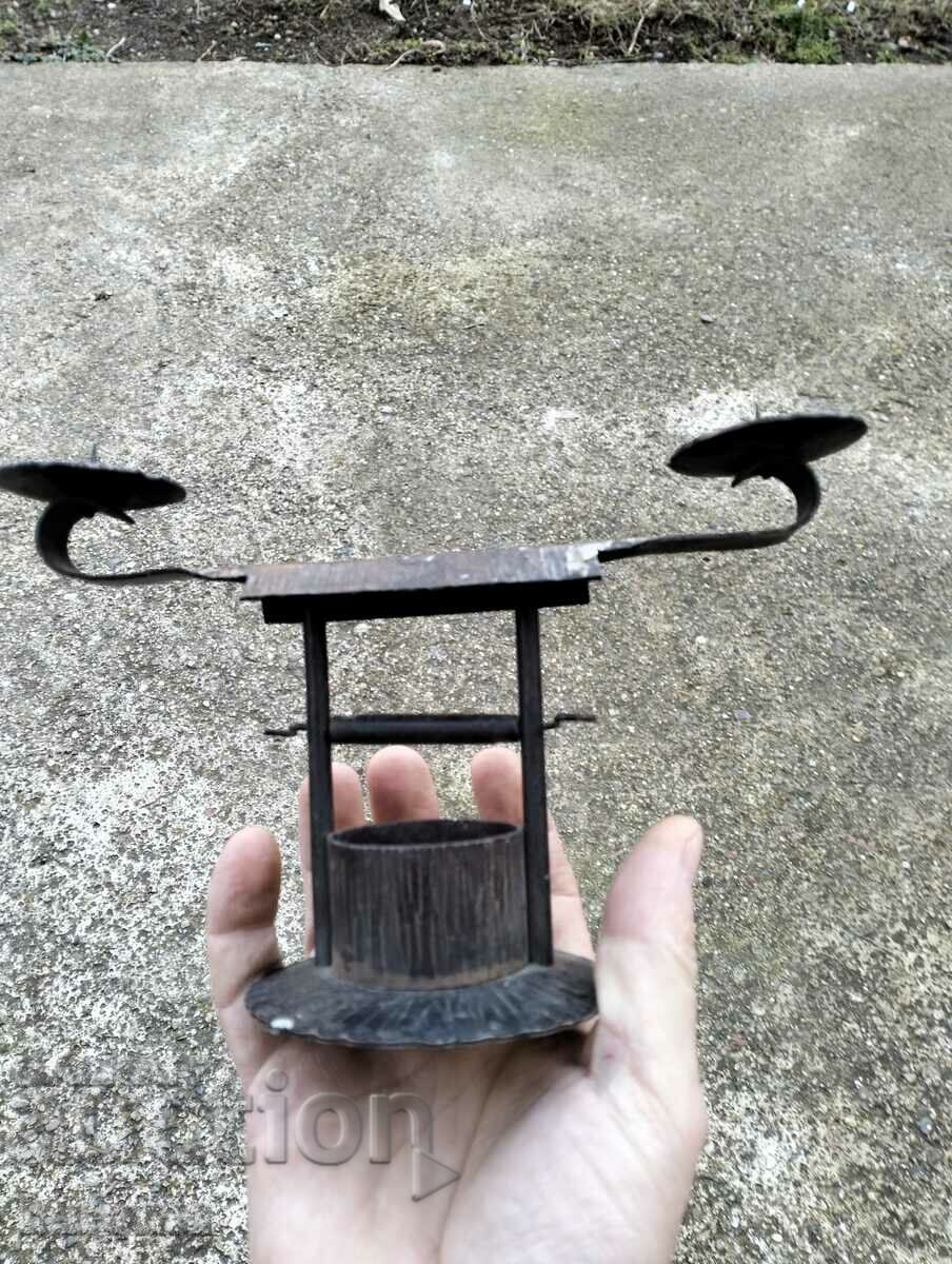 Wrought iron candlestick with price 19.99 BGN | € 10.22 Wrought iron candlestick with price 19.99 BGN | € 10.22