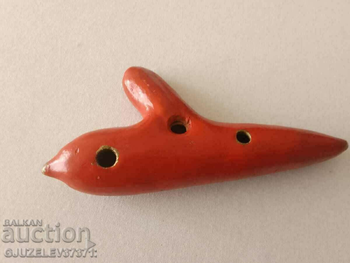 An old lucarina ceramic whistle is slightly cracked but still plays with price 89.00 BGN | € 45.50