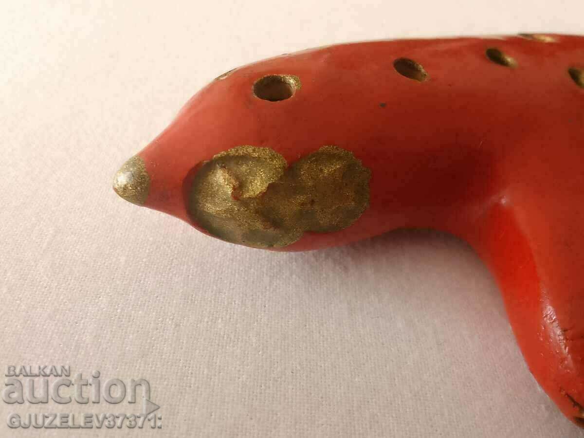 An old lucarina ceramic whistle is slightly cracked but still plays - 7