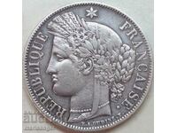 5 franci 1851 Franta Thaler Ceres 37mm 24.84g argint