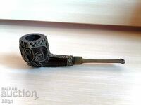 Great Collector's Pipe With Silver Plated Ornaments