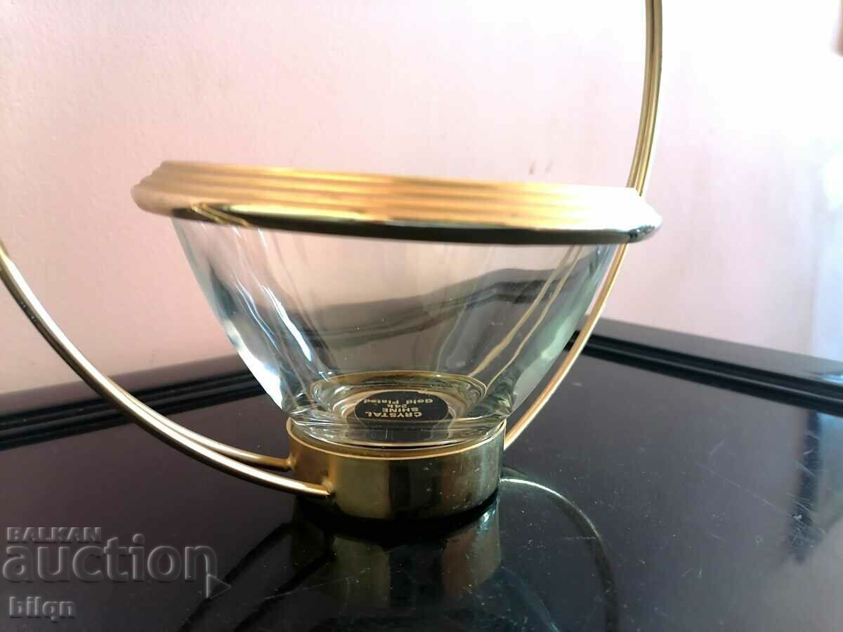 Delivery of Awesome 24K Gold Plated Crystal Basket Delivery of Awesome 24K Gold Plated Crystal Basket