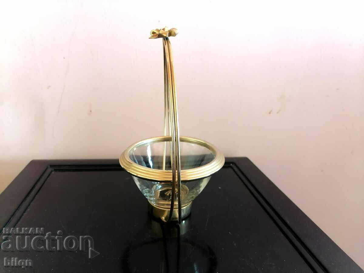 Awesome 24K Gold Plated Crystal Basket - 6 Awesome 24K Gold Plated Crystal Basket - 6