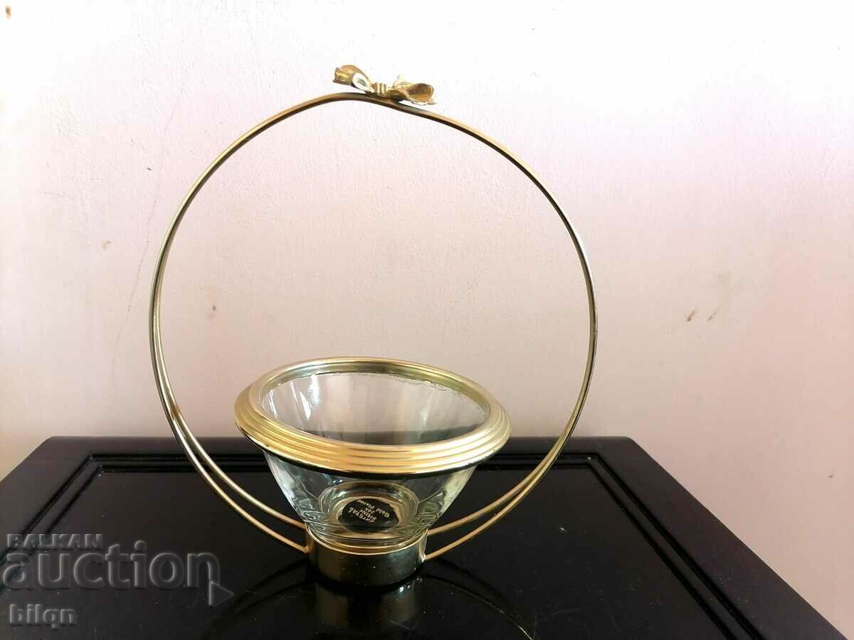 Awesome 24K Gold Plated Crystal Basket Awesome 24K Gold Plated Crystal Basket