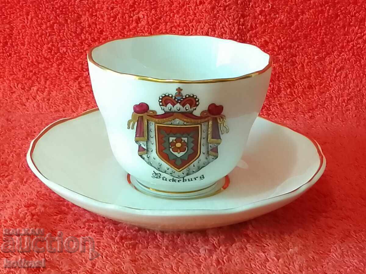 Old porcelain cup plate gilding Thomas Handmade Mocha Old porcelain cup plate gilding Thomas Handmade Mocha