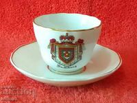 Old porcelain cup plate gilding Thomas Handmade Mocha