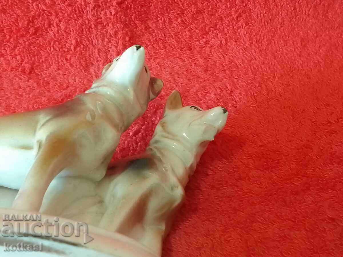 Παλαιό γερμανικό ειδώλιο από πορσελάνη με σήμανση δύο σκύλων - 6