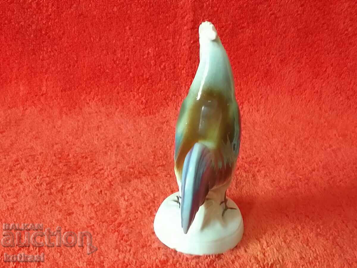 Παλιά πολύχρωμη πορσελάνινη φιγούρα Πετεινός Γερμανία θερμή εκτύπωση - 5