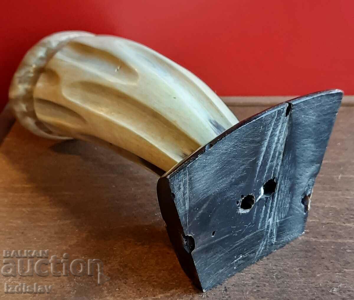 Auction Handmade buffalo horn pencil holder Auction Handmade buffalo horn pencil holder